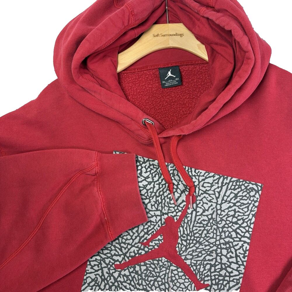Jordan Hoodie Mens 3XL Red Pullover Activewear Training Gym Michael Elephant Run